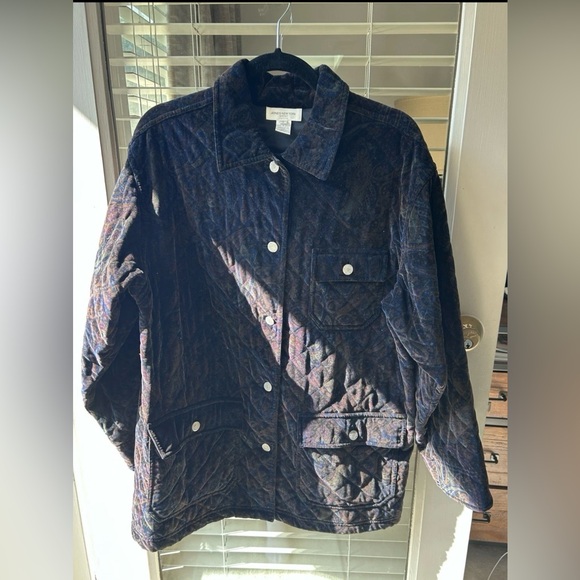 Jones New York Jackets & Blazers - Jones New York Velvet Jewel Tone Paisley Quilted Barn Coat w/Pckts.Petite S Size
